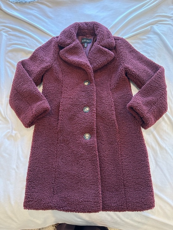 Ellen Tracy Jackets & Blazers - Ellen Tracy Plush Teddy Coat in Plum